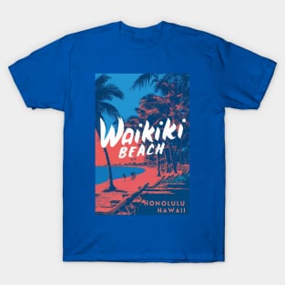 Hawaii Vintage Retro Travel Poster T-Shirt